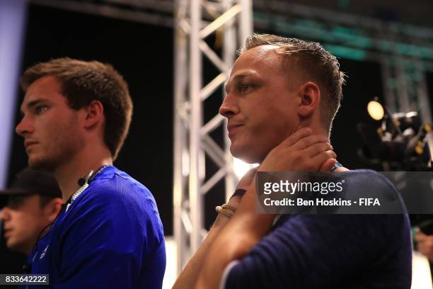 Spectator looks on anxiously during day two of the FIFA Interactive World Cup 2017 Grand Final on August 17, 2017 in London, England.