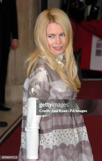 Claudia Schiffer arrives for the South Bank Show Awards at the Savoy Hotel in central London.