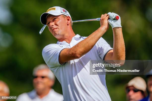 Marcel Siem of Germany is seen during day one of the Saltire Energy Paul Lawrie Matchplay at Golf Resort Bad Griesbach on August 17, 2017 in Passau,...