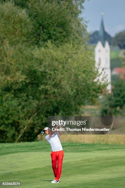 Marcel Siem of Germany is seen during day one of the Saltire Energy Paul Lawrie Matchplay at Golf Resort Bad Griesbach on August 17, 2017 in Passau,...