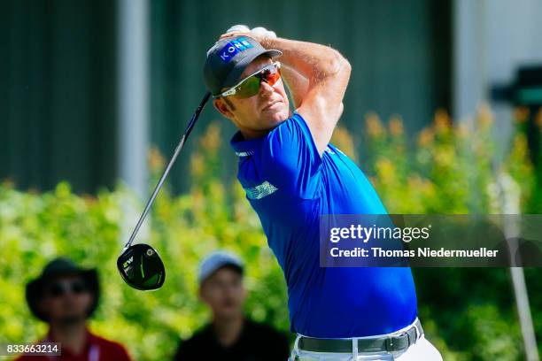 Mikko Ilonen of Finnland is seen of day one of the Saltire Energy Paul Lawrie Matchplay at Golf Resort Bad Griesbach on August 17, 2017 in Passau,...