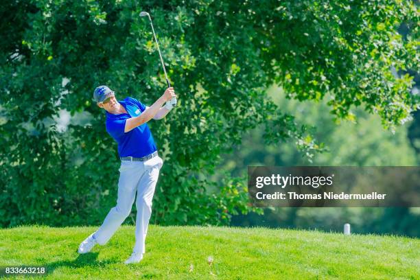 Mikko Ilonen of Finnland is seen of day one of the Saltire Energy Paul Lawrie Matchplay at Golf Resort Bad Griesbach on August 17, 2017 in Passau,...