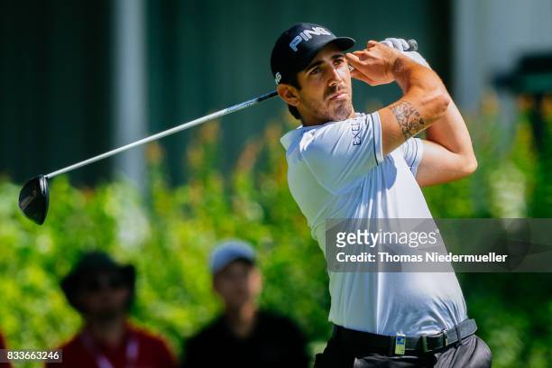 Matthieu Pavon of France is seen at day one of the Saltire Energy Paul Lawrie Matchplay at Golf Resort Bad Griesbach on August 17, 2017 in Passau,...
