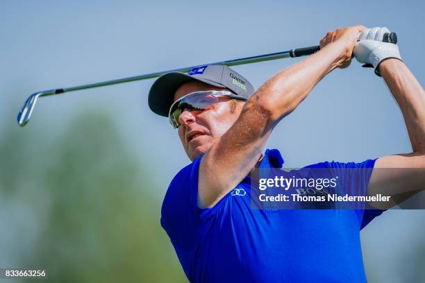 Mikko Ilonen of Finnland is seen at day one of the Saltire Energy Paul Lawrie Matchplay at Golf Resort Bad Griesbach on August 17, 2017 in Passau,...