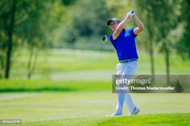 Mikko Ilonen of Finnland is seen at day one of the Saltire Energy Paul Lawrie Matchplay at Golf Resort Bad Griesbach on August 17, 2017 in Passau,...