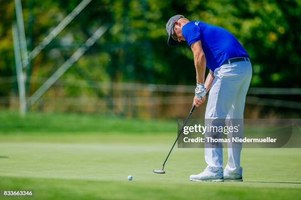 Mikko Ilonen of Finnland is seen at day one of the Saltire Energy Paul Lawrie Matchplay at Golf Resort Bad Griesbach on August 17, 2017 in Passau,...