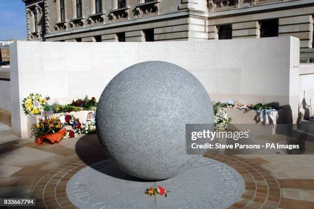 General view of the memorial to those who died in the Bali bombings four years ago, on Clive Steps at Horse Guards Road, London, which was unveiled...