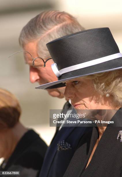The Prince of Wales and the Duchess of Cornwall at the unveiling of a memorial to those who died in the Bali bombings four years ago, on Clive Steps...