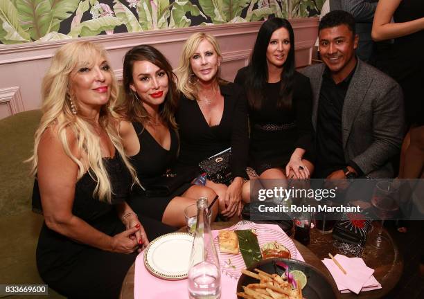 Lisa Galos, Kelly Dodd, Vicki Gunvalson, Patti Stanger and Iggy Rodriguez attend WE tv's LOVE BLOWS Premiere Event at Flamingo Rum Club on August 16,...