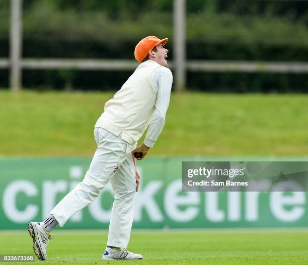 Dublin , Ireland - 17 August 2017; Fred Klaasen of Netherlands reacts after catching out Ed Joyce of Ireland during the ICC Intercontinental Cup...