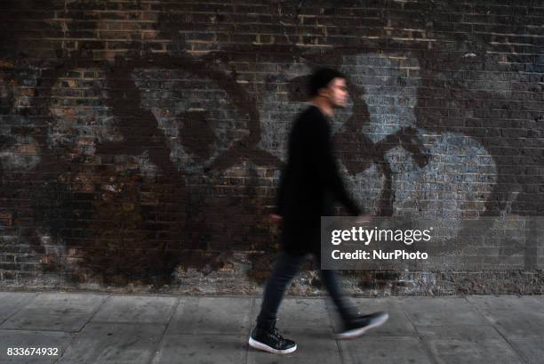 Italian thechno DJ and producer Francesco Orcese, commonly known as Richey V is portraited in Shoreditch, London on August 17, 2017. Richey V is a...