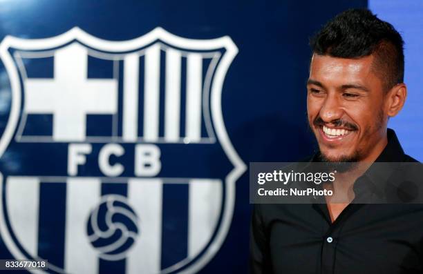 Presentation of Paulinho as new player of the FC Barcelona, in Barcelona, on August 17, 2017. Photo: JoanValls/Urbanandsport/Nurphoto --