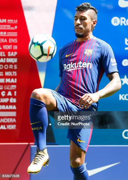 Presentation of Paulinho as new player of the FC Barcelona, in Barcelona, on August 17, 2017. Photo: JoanValls/Urbanandsport/Nurphoto --