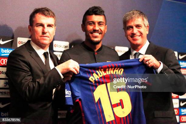 Presentation of Paulinho as new player of the FC Barcelona, in Barcelona, on August 17, 2017. Photo: JoanValls/Urbanandsport/Nurphoto --