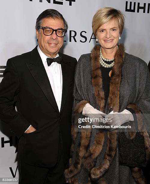 Writer Bob Colacello and guest attends the 2008 Whitney Museum of American Art Gala at the Whitney Museum of American Art on October 20, 2008 in New...