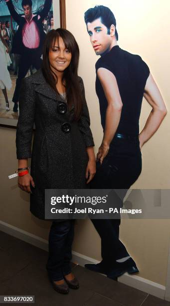 Lacey Turner who plays Stacey in EastEnders arrives for the Rydell High Reunion Party to launch the special edition Grease DVD, at the All Star lanes...