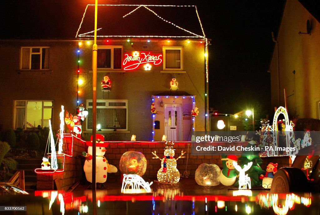 Christmas lights on Peebles house