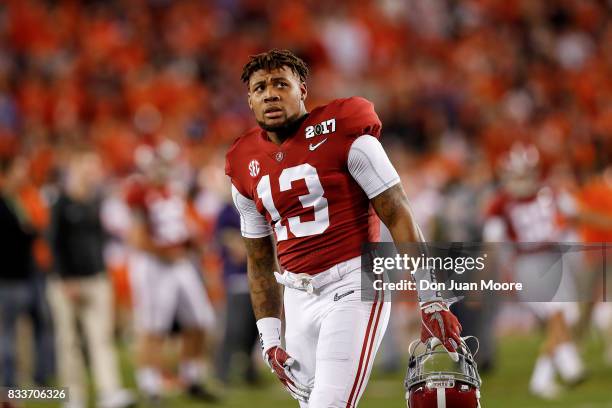 Wide Receiver ArDarius Stewart of the Alabama Crimson Tide during the 2017 College Football Playoff National Championship Game against the Clemson...