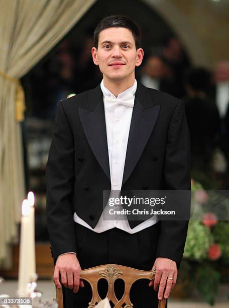 David Miliband attends a state banquet at Brdo Castle on the first day of a two day tour of Slovenia on October 21, 2008 in Ljubljana, Slovenia. The...