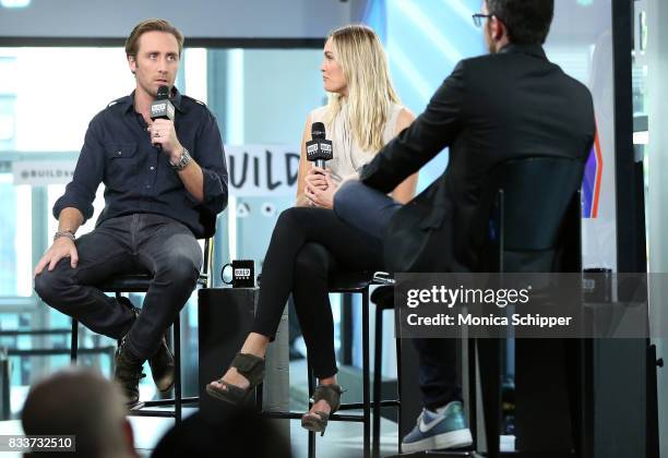 Philippe Cousteau Jr. And Ashlan Gorse Cousteau discuss "Caribbean Pirate Treasure" at Build Studio on August 17, 2017 in New York City.