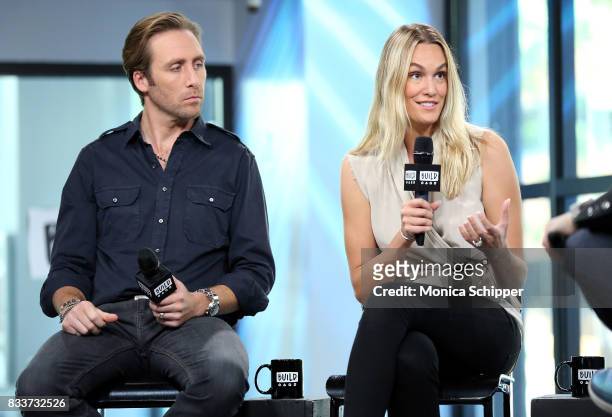 Philippe Cousteau Jr. And Ashlan Gorse Cousteau discuss "Caribbean Pirate Treasure" at Build Studio on August 17, 2017 in New York City.