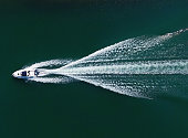 Speedboat aerial view