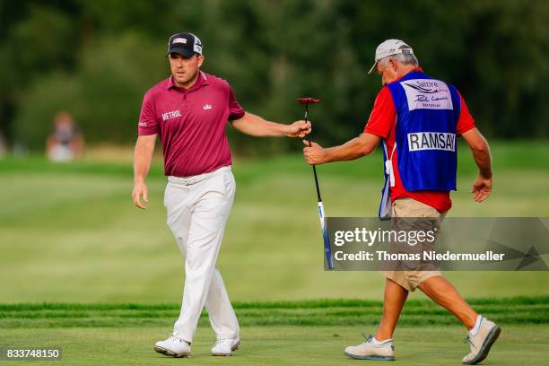 Richie Ramsay of Scottland is seen during day one of the Saltire Energy Paul Lawrie Matchplay at Golf Resort Bad Griesbach on August 17, 2017 in...