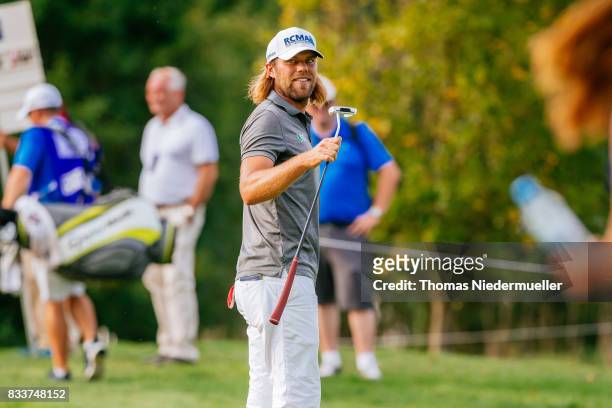 Johan Carlsson of Sweden is seen during day one of the Saltire Energy Paul Lawrie Matchplay at Golf Resort Bad Griesbach on August 17, 2017 in...
