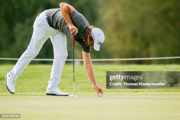 Johan Carlsson of Sweden is seen during day one of the Saltire Energy Paul Lawrie Matchplay at Golf Resort Bad Griesbach on August 17, 2017 in...