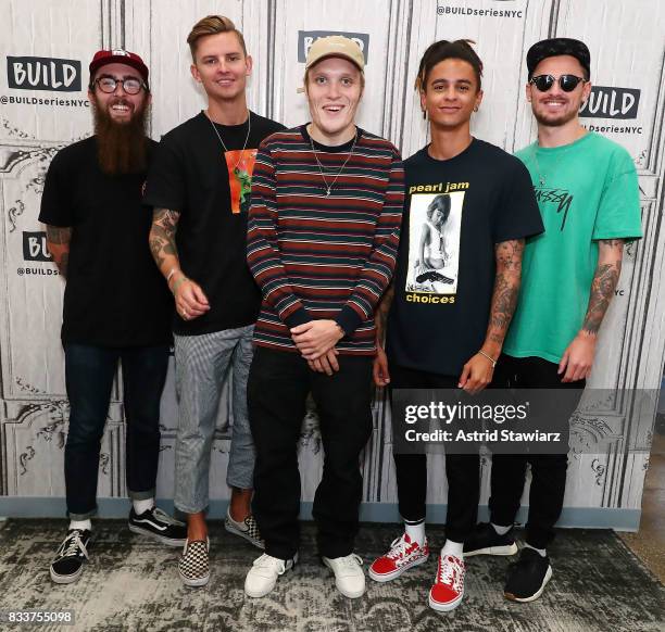 Musicians Matt West, Fil Thorpe-Evans, Ben Barlow, Dani Washington and Sam Bowden from the pop punk band Neck Deep discuss their album "The Peace and...