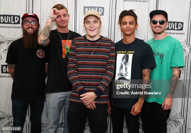 Musicians Matt West, Fil Thorpe-Evans, Ben Barlow, Dani Washington and Sam Bowden from the pop punk band Neck Deep discuss their album "The Peace and...