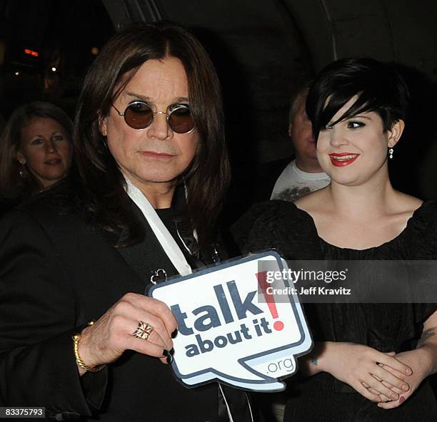 Singer Ozzy Osbourne and TV personality Kelly Osbourne arrives at SPIKE TV's "Scream 2008" Awards held at the Greek Theatre on October 18, 2008 in...