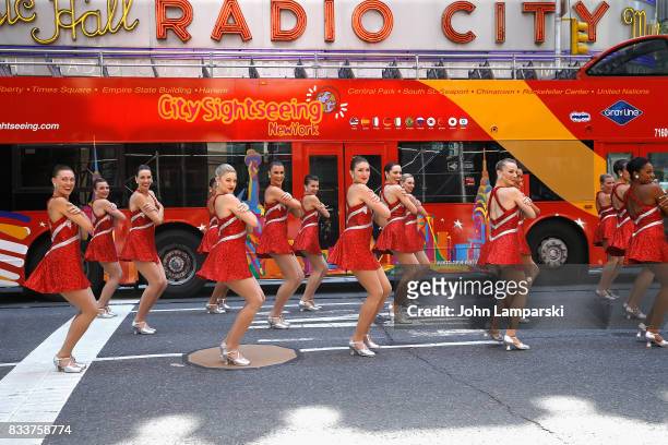 The Radio City Rockettes Christmas In August 2017 perform on August 17, 2017 in New York City.