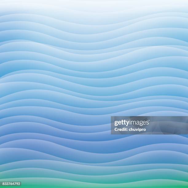 square wavy abstract background - white, bright green color, azure - gentle wave stock illustrations