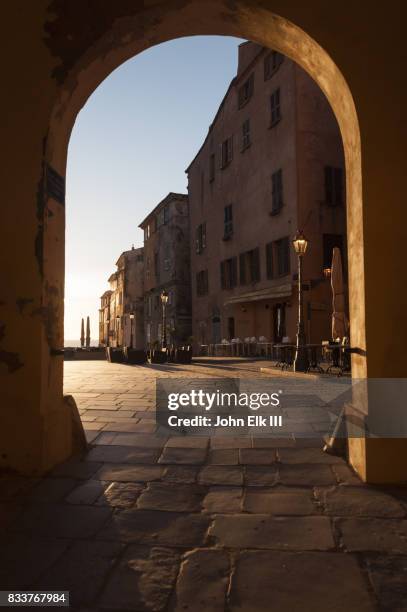 bastia citadel street scene - bastia stockfoto's en -beelden