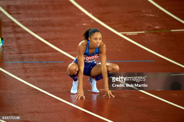 16th IAAF World Championships: USA Allyson Felix before Women's 400M Final race at Olympic Stadium. London, England 8/9/2017 CREDIT: Bob Martin