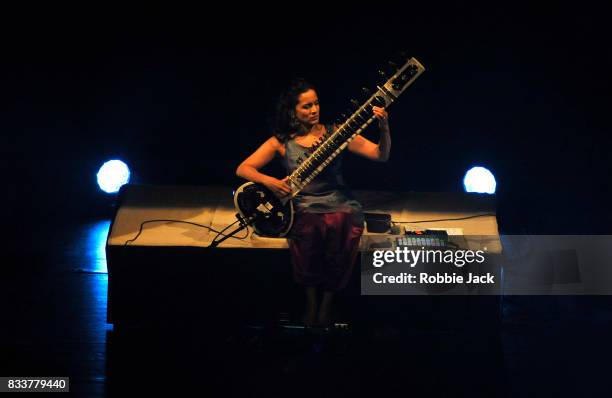 Anoushka Shankar performs at the Edinburgh International Festival at Usher Hall on August 16, 2017 in Edinburgh, Scotland.