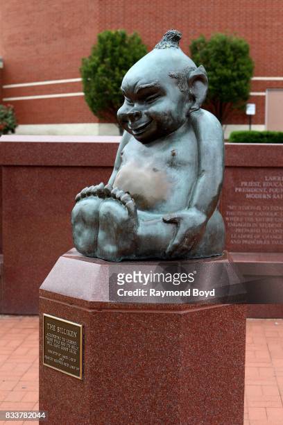 Billiken' statue sits in Drury Plaza outside Chaifetz Arena, home of the St. Louis University Billikens men's and women's basketball teams in St....