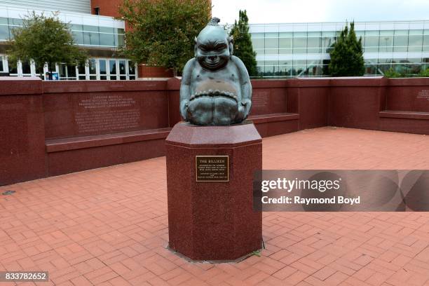 Billiken' statue sits in Drury Plaza outside Chaifetz Arena, home of the St. Louis University Billikens men's and women's basketball teams in St....