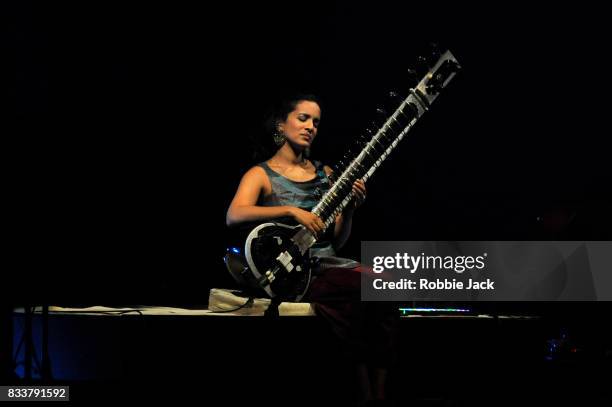 Anoushka Shankar performs at the Edinburgh International Festival at Usher Hall on August 16, 2017 in Edinburgh, Scotland.