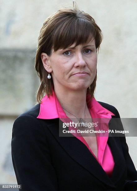 Alison McRae arrives for the Service of Celebration for her husband Colin McRae and her son Johnny McRae taking place at St Nicholas Church, High...