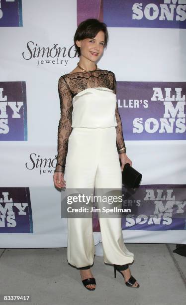 Actress Katie Holmes attends the opening night after party for "All My Sons" on Broadway on October 16, 2008 in New York City.