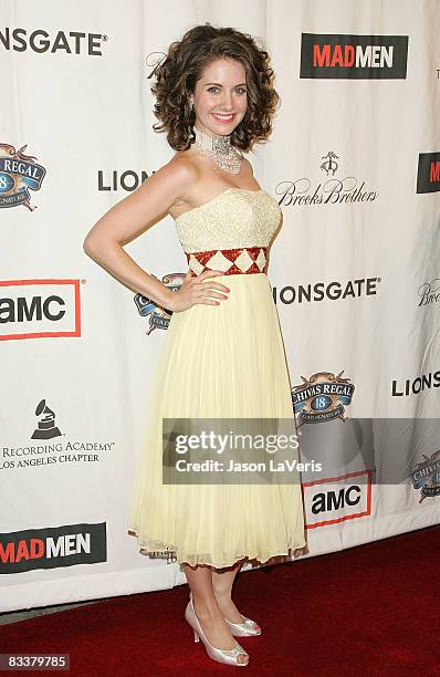 Actress Alison Brie attends "A Night on the Town with Mad Men" at the El Rey Theater on October 21, 2008 in Los Angeles, California.