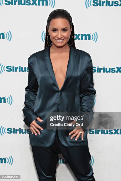 Demi Lovato visits 'The Morning Mash Up' on SiriusXM Hits 1 Channel at the SiriusXM Studios on August 17, 2017 in New York City.