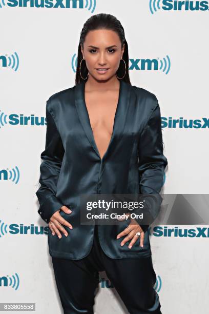 Demi Lovato visits 'The Morning Mash Up' on SiriusXM Hits 1 Channel at the SiriusXM Studios on August 17, 2017 in New York City.