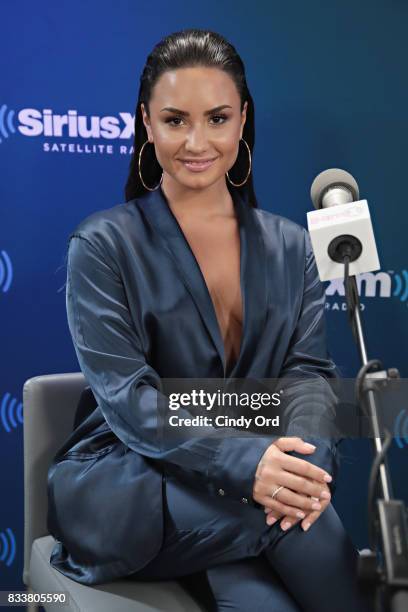 Demi Lovato visits 'The Morning Mash Up' on SiriusXM Hits 1 Channel at the SiriusXM Studios on August 17, 2017 in New York City.
