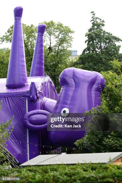 The Udderbelly, a giant inflatable cow housing a full theatre space, one of the iconic venues for the Edinburgh Festival Fringe, on August 17, 2017...