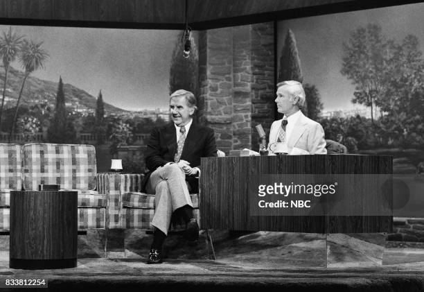 Pictured: Announcer Ed McMahon, host Johnny Carson on April, 30th 1975 --