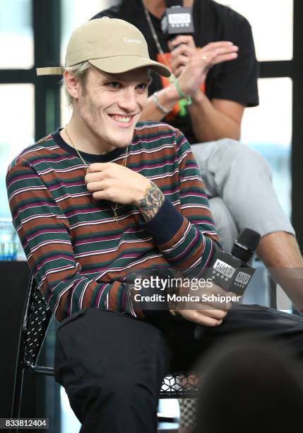 Musician Ben Barlow from the pop punk band Neck Deep discusses their album 'The Peace and The Panic' at Build Studio on August 17, 2017 in New York...
