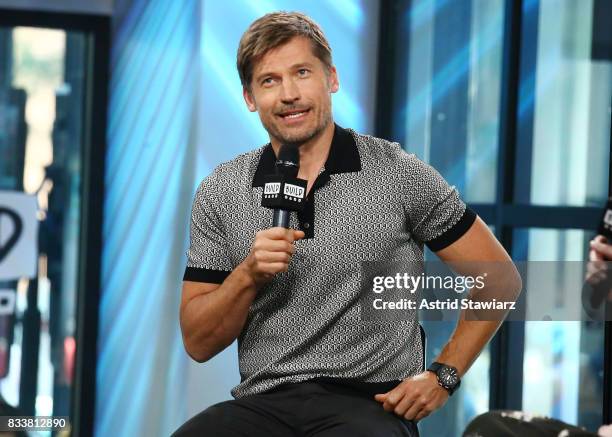 Actor Nikolaj Coster-Waldau discusses the film "Shot Caller" at Build Studio on August 17, 2017 in New York City.